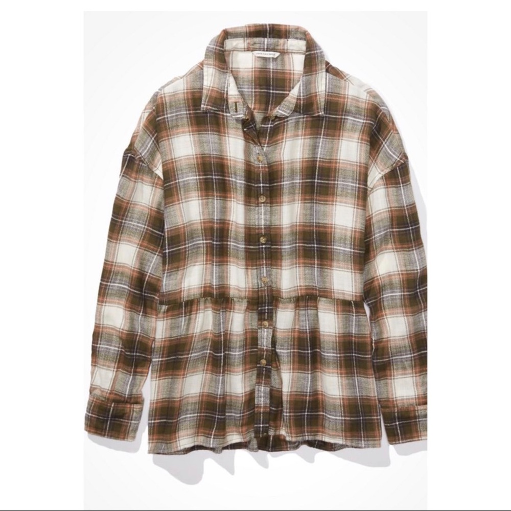 Button Up Plaid Top